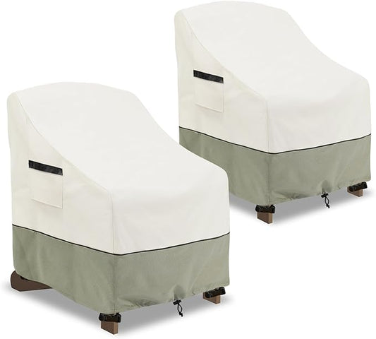 Patio Adirondack Chair Cover 2 Pack,Waterproof Heavy Duty Outdoor Chair Covers,Patio Adirondack Chair Cover for Outdoor Chair(33 W x 35 D x 36 H inches),Beige