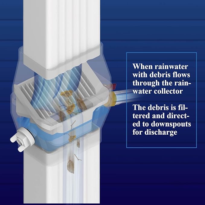Rain Barrel Diverter Kit for 2"x3" or 3"x4" Gutter Downspouts, Rainwater Collection System with Filter and Brass Spigot – Rain Catcher Kit, Hose Not Included