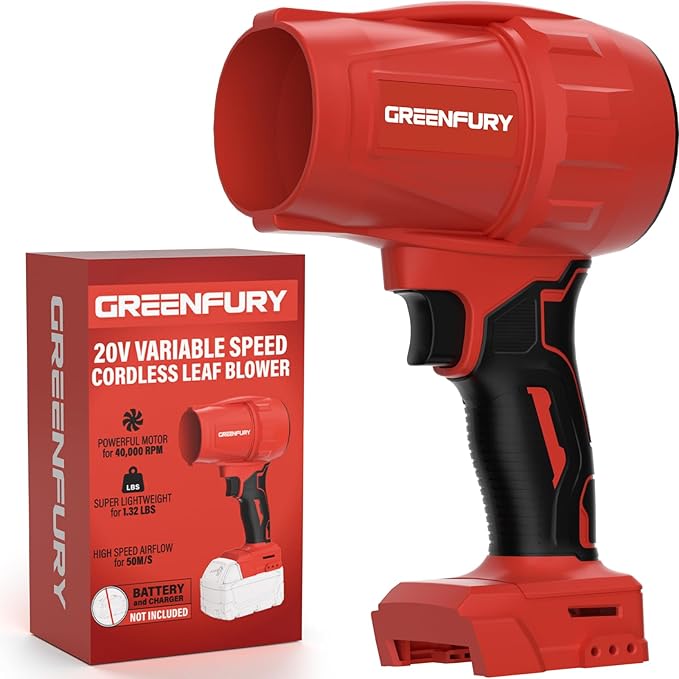 Cordless Leaf Blower Compatible with Milwaukee 18V Battery, 430 CFM 125 MPH Powerful Airflow - Lightweight Handheld Blower for Patio, Debris, Leaves & Snow Removal (Battery Not Included)