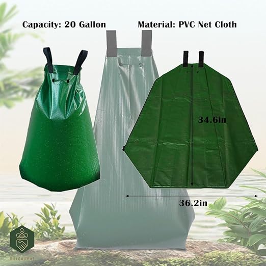 Gardenpal 20 Gallon Tree Watering Bags, Slow Release Water Bag for Trees, Deep Root & Automatic Drip Irrigation System, Reusable, Durable and Refillable (3 Pack)