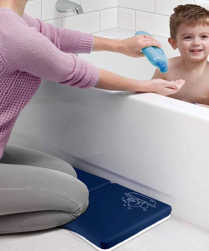 Bath Kneeler Pad - 1.5inch Thick Bath Kneeling Mat Non-Slip Rubber - Large Safety Bathtub Kneeling Pad for Baby Bathtime, Garden Work, Exercise - Foldable Child Bath Tub Mat for Parents - Royal Blue
