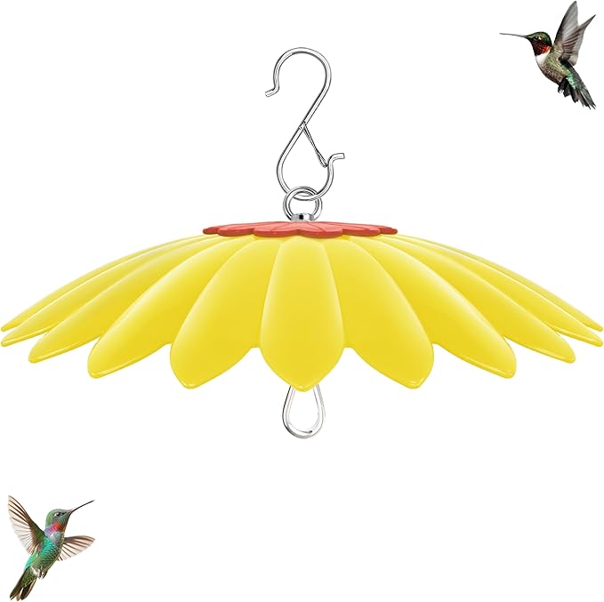 13.5 inch Flower Rain Guard for Bird Feeder,Hummingbird Feeder Shade Dome Cover,Umbrella Cover for Bird House for Outdoor,Squirrel Guard(Yellow)
