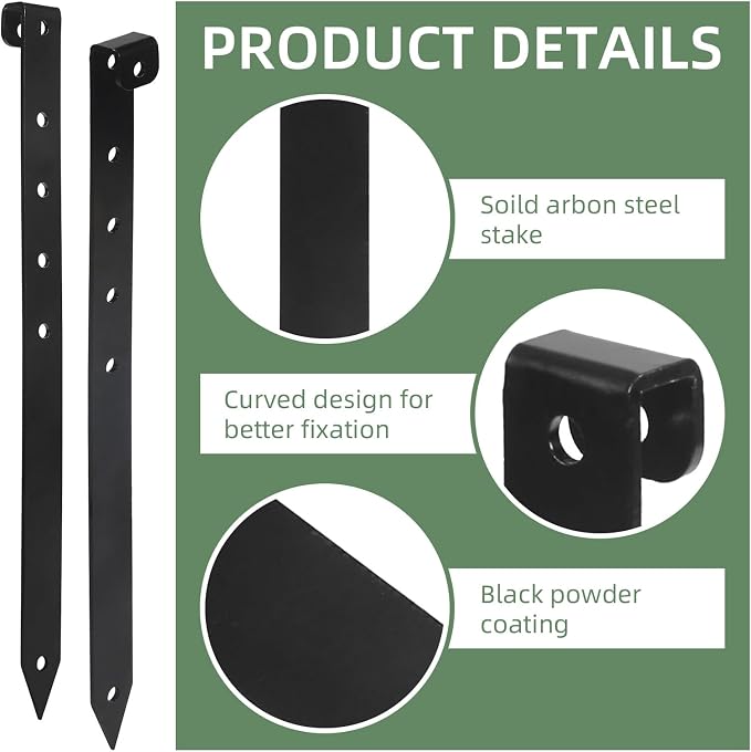 Metal Landscape Edging Stakes, 10 Inch Garden Stakes Carbon Steel Landscape Anchoring Stake for Grass Barriers, Landscape Edging Coil, Terrace Board, Garden Liner, 40 Pcs