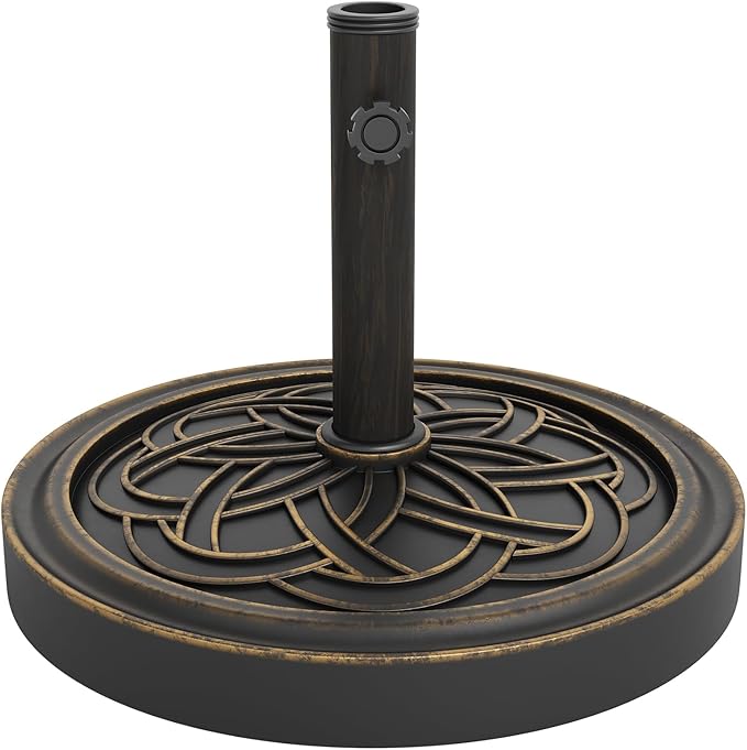 GarveeLife Patio Umbrella Base, 26.5lb Capacity Heavy Duty Design with Adjustable Pole Adapter Fits 1.5" to 2.1" Poles for 7.5-11FT Umbrellas, Corrosion-Resistant and Wind-Resistant for Outdoor, Patio