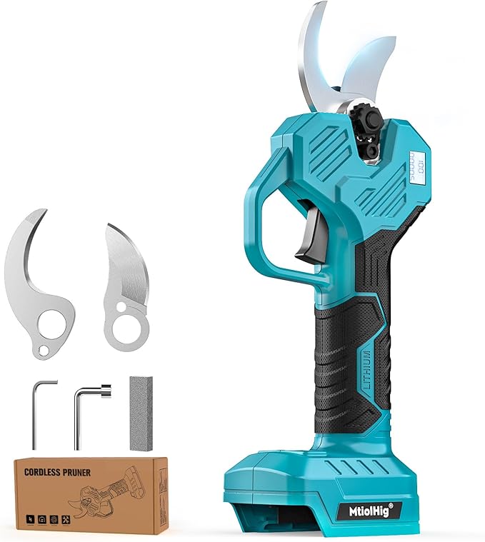 MtiolHig Cordless Electric Pruning Shears: 1.5-2 Inch Portable Pruning Shears Compatible with Makita 18V - Garden Pruners Tool with LCD Display