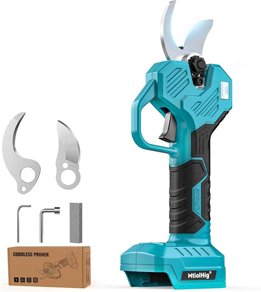 MtiolHig Cordless Electric Pruning Shears: 1.5-2 Inch Portable Pruning Shears Compatible with Makita 18V - Garden Pruners Tool with LCD Display