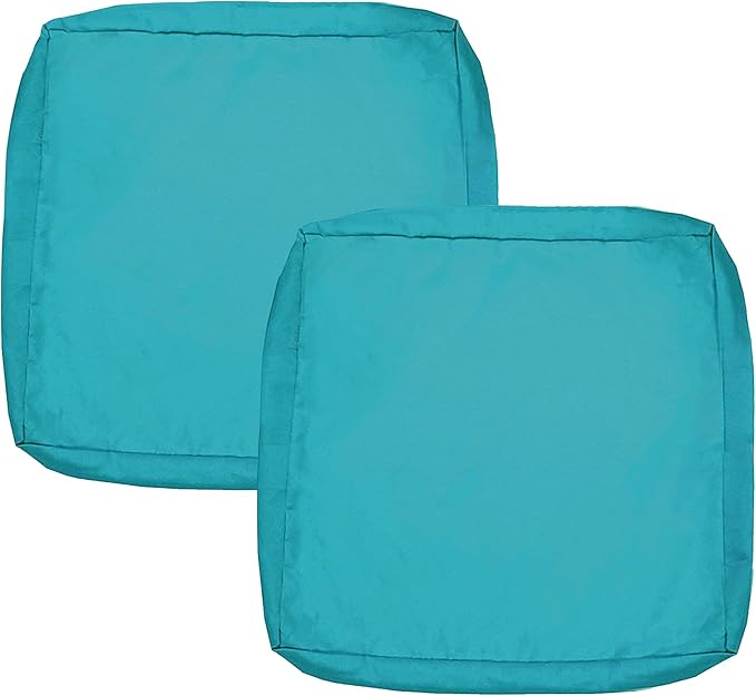 Sqodok Patio Cushion Covers, Waterproof Outdoor Cushion Covers Replacement, Patio Cushion Seat Slicovers for Sectional Sofa, Chair, Outdoor Wicker Patio Sofa (Sky Blue, 18"x18"x2"-2 Pack-Cover ONLY)