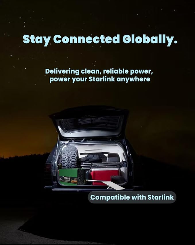 5000 Watt Pure Sine Wave Inverter, DC 12V to 120V AC Car Power Inverter for RV, Off-Grid, Power Inverter with 4 AC Outlet, 20W USB-C, 5V/3.1A USB, Hardwire Port, Remote & Panel Control, Surge 10000W