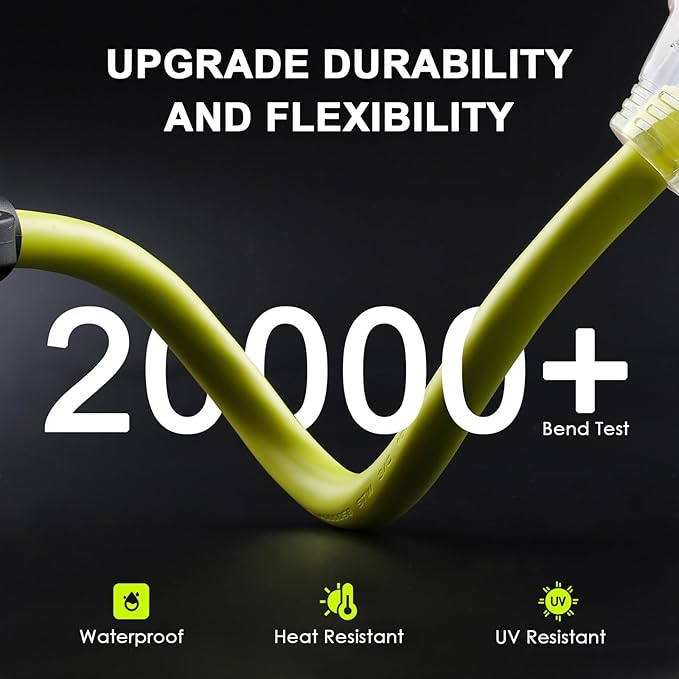 30 Amp to 110 Adapter RV Cord, 30 Amp to 20 Amp Adapter, NEMA TT-30P Male to 3X 5-15R/5-20R T-Blade Household Outlet Female with Lighted Power Indicator, 1.5 FT
