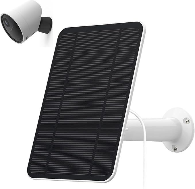 4W Solar Panel Compatible with SimpliSafe Outdoor Camera, Includes Secure Wall Mount, IP65 Weatherproof,13.1ft Power Cable (1)