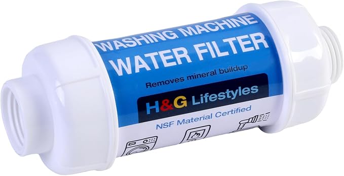 H&G Lifestyles Water Filter for Washing Machine,Water Softener | Anti-Scale Water Filtration,with 3/4" GHT Garden Hose Filter, Prevent Scale Build-up,for Water Heater Swamp Cooler,1PACK