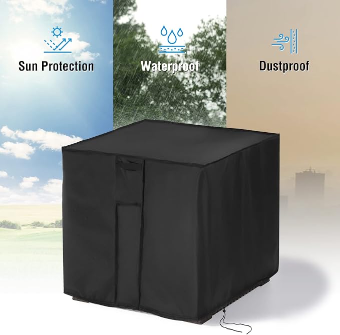 Kingling Outdoor Cooler Table Cover for Keter Cooler Tables, Waterproof Patio Storage Cooler Table Cover Patio Side Table Covers - 18''L x 18''W x18''H