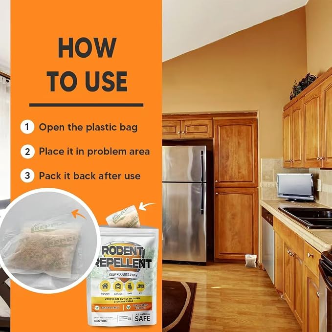 LEBMP Rodent Repellent, Mice Repellent Indoor, Mouse Repellent Pouches, Rat Repellant for Home, Mouse Pouch Deterrent Outdoor, Peppermint Rodent-Repelling Pouch, Keep Mice Away from Camper/Garage-12P