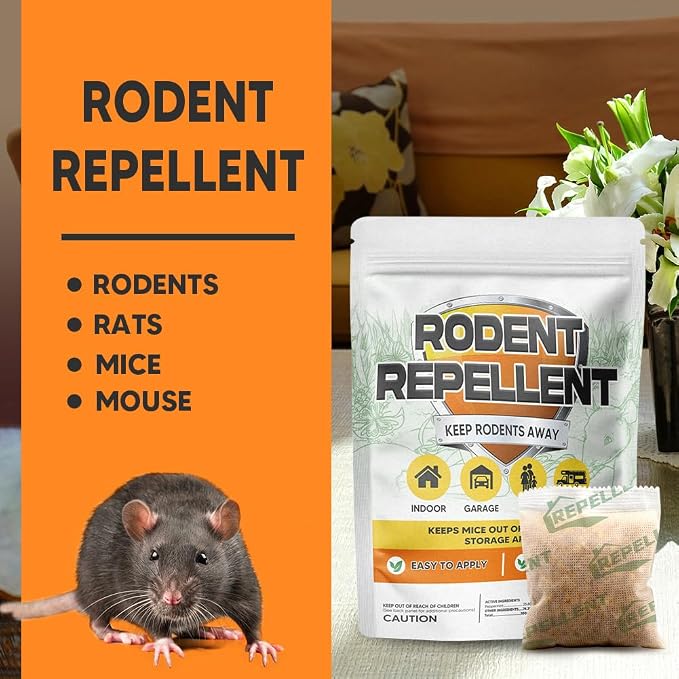 LEBMP Rodent Repellent, Mice Repellent Indoor, Mouse Repellent Pouches, Rat Repellant for Home, Mouse Pouch Deterrent Outdoor, Peppermint Rodent-Repelling Pouch, Keep Mice Away from Camper/Garage-12P