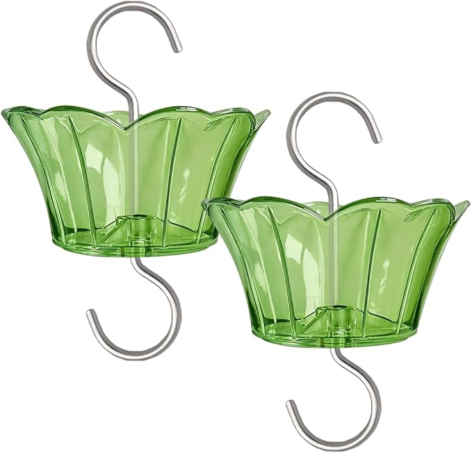 Ant Moat for Hummingbird Feeder - 3 OZ x 2 Pack Green Insect Guard with Large Capacity