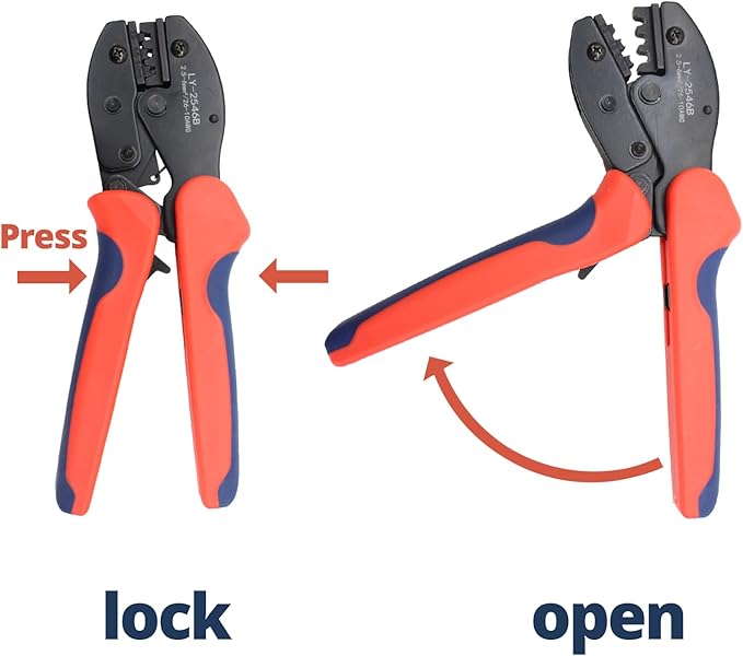 Solar PV Cable Crimping Tool for MC4 Connectors, Works for AWG10-14,2.5/4/6mm², Solar Crimper