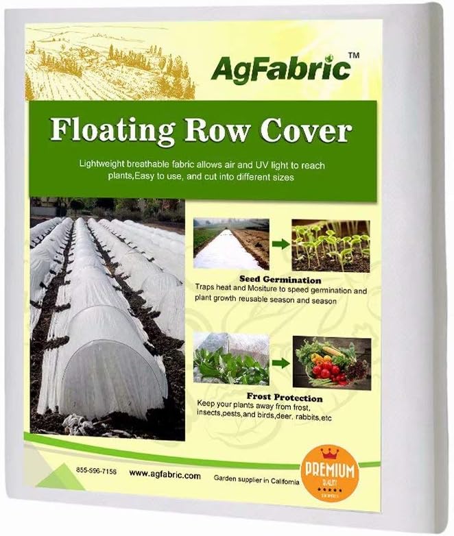 Agfabric Plant Cover Freeze Protection 0.55oz 6'x150' Floating Row Cover for Winter Cold Weather Protection Season Extension,White