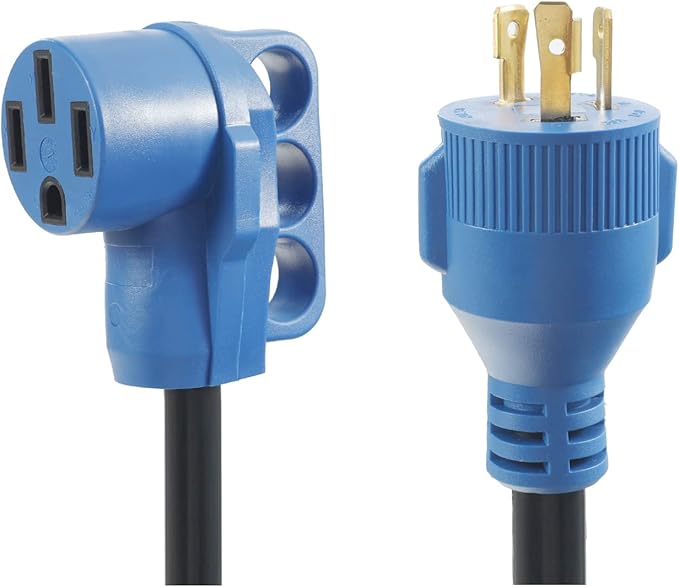 Generator to RV Adapter Cord NEMA L5-30P to 14-50R,30 Amp Male to 50 Amp Female Dogbone Power Adapter,Rated 125V 30A Max for RV Camping and Emergency,12 Inch 10/3 AWG
