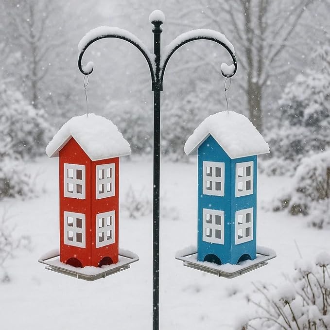 CEDAR ALPHA 2pk Bird Feeders for Outside, Metal Birdfeeder, Hanging Bird Feeder for Outdoor, Weatherproof Design, Easy Cleaning Refills, Backyard Garden, Patio; Gift idea for Parents