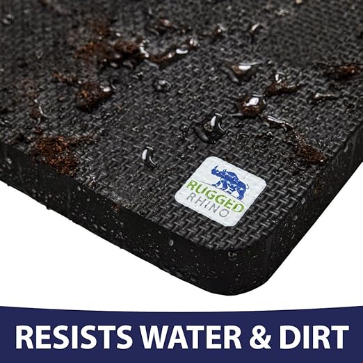 Rugged Rhino Kneeling Pad and Grill Cover, Durable Shock Absorbent Pads, Windproof Grill Cover for Outdoor 58" L x 24" W x 48" H Both in Black, 2 Item Bundle