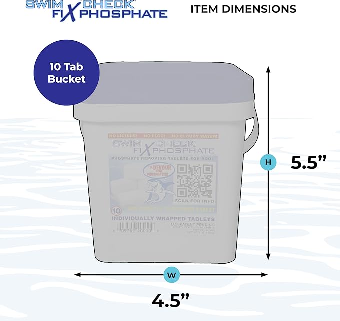 Fix Phosphate Remover Tablets – 10 Count | Time-Release Tabs for Pool Phosphate Removal | Clear Water Solution for Saltwater & Freshwater Pools | Easy Skimmer Application, No Cloudiness