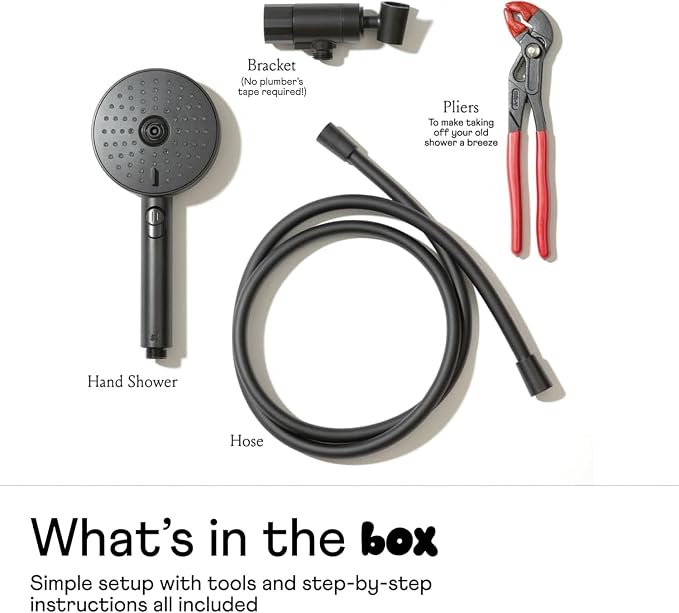 Sproos! Handheld Shower Head, High Pressure, 3 Spray Functions Plus Pause, Extra Long 70 Inch Hose, Silicone Nozzles, 7 Colors (Vitamin C)