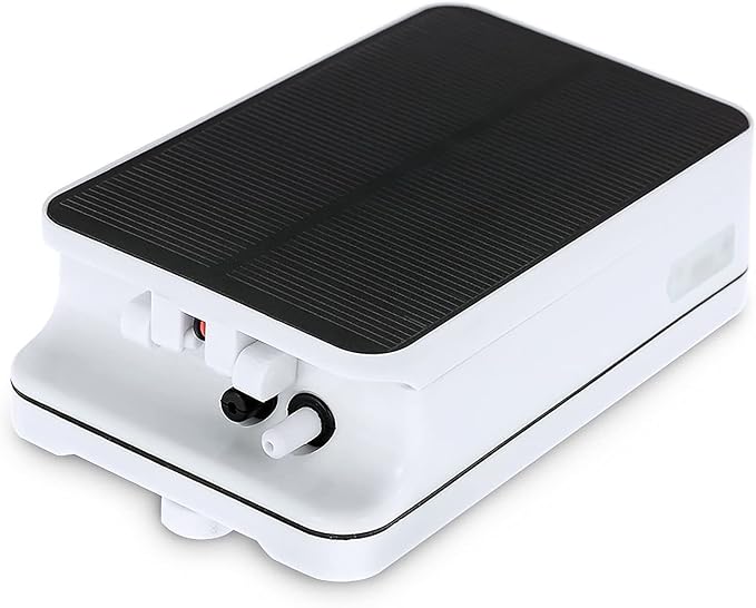 Sunsbell Solar Powered Pond Fish Tank Oxygenator Aerator Air Pump Kit, White, One-Piece, Solar Air Pump, Pond Water Pumps, 0.9L/min, 5V, Plastic, Fishing, Gardening, Pet Health