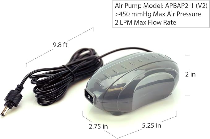AEO Solar Powered Air Pump Kit: one Airing Stone, 16GpH Air Pump & 1.5W Solar Panel for Fish Pond, Aquaculture, Hydroponics, Bubbleponics
