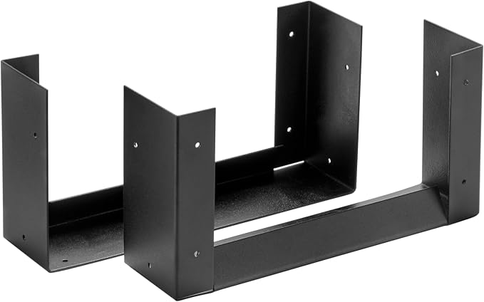 Shelter SLRK Adjustable Length & Height Firewood Storage Log Rack/Holder Kit, Powder Coated Heavy Duty All Steel, Adj. L x 14" D x Adj. H, Black