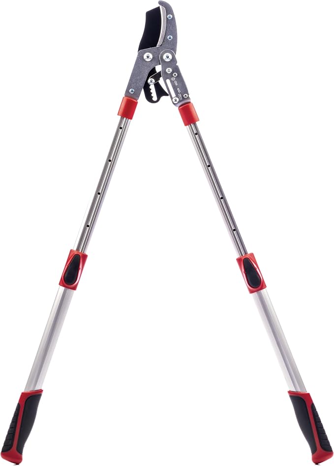 Radius Garden 37'' Ratcheting Anvil Lopper with Telescoping Handles – Powerful Cutting for Tough Branches