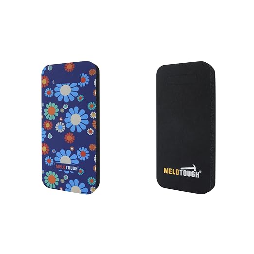 MELOTOUGH Garden Kneeling Pad, 1" Thick Soft NBR Foam Kneeling Pads for Gardening, Cleaning, Work - Lightweight & Comfortable, 15.75"x7.2" (Blue Flower & Black)