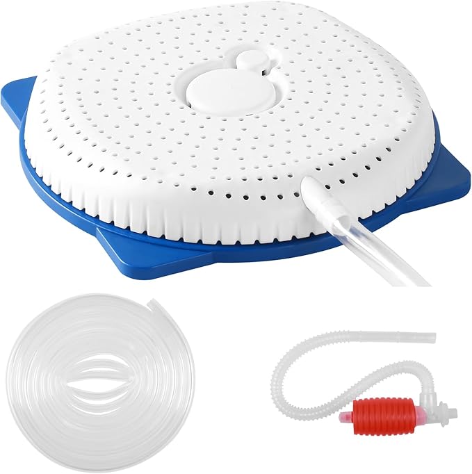 Pool Cover Pump Siphon, Automatic Above Ground Pool Water Pump, White, Round, Plastic, Siphon Mechanism, Effortless Pool Drainage