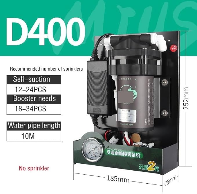 D Series Reptiles Fogger Humidifier Rainforest Silent Pump Fog Machine Rainforest Garden Spray for Reptile Terrarium(D400)