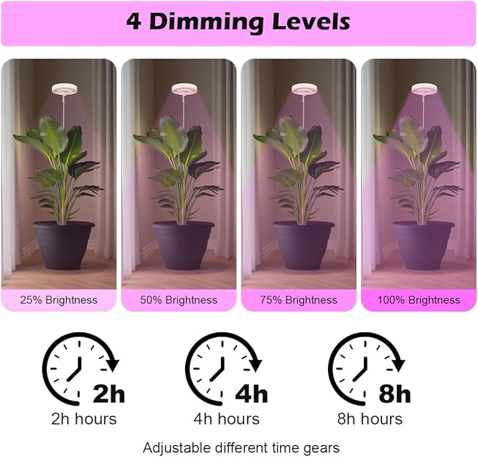 RooTrimmer 2 Pack 11 Inch Plant Pots with LED Grow Light,Full Spectrum Indoor Planter Kit with Soil Moisture Meter & Drainage System,Modern Flower Pots for Home Office Plants