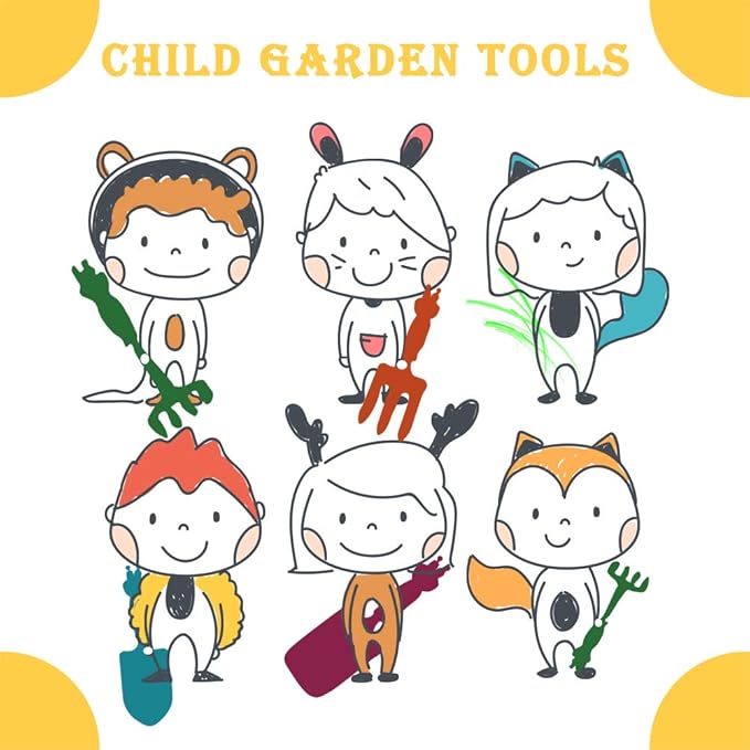Kids Gardening Tools Gloves Set: 3 Cute Shovel Spade for Kid Garden Work with 2 Toddler Gloves for Teen Boy Girls