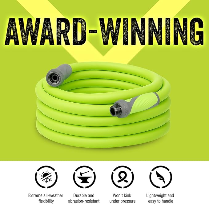 Flexzilla Garden Hose with SwivelGrip, 5/8 in. x 25 ft., Lightweight All-Weather Water Hose, Durable and Flexible, Leak-Free Connections