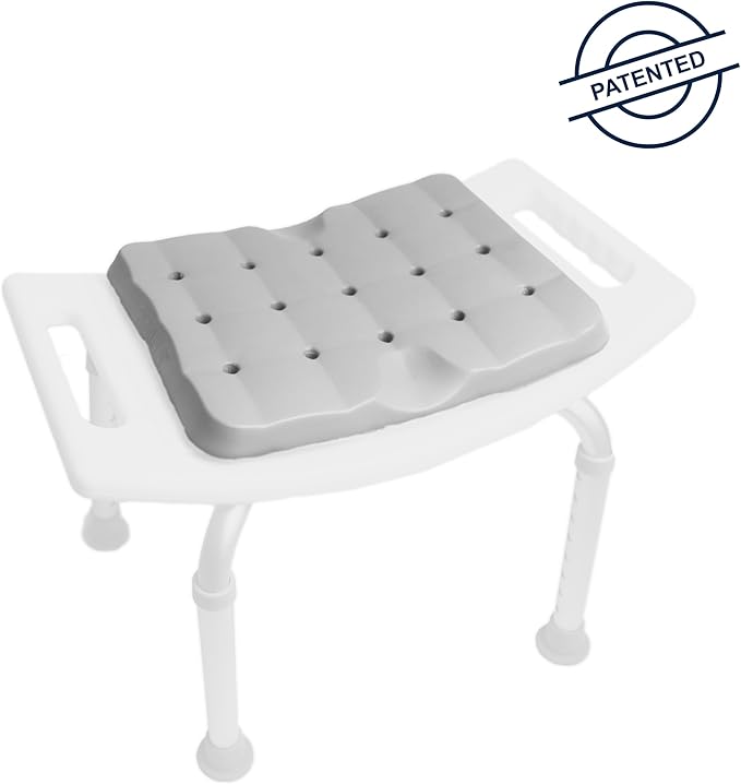 KMINA Shower Seat Cushion, Lightweight Waterproof Foam and Slip-Resistant, Kneeling Pads for Gardening, Patented, Made in Europe