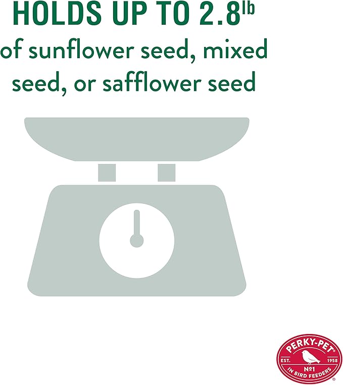 Perky-Pet Farmhouse Wild Bird Feeder - 2.8 lb Wild Bird Seed Capacity, WFH001 - Feed Multiple Birds - Backyard Decor - Durable Metal Construction