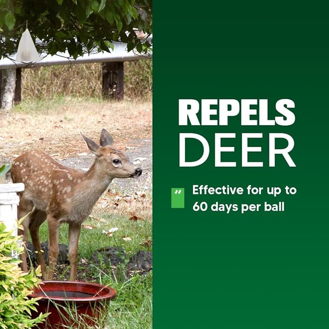 Deer Repellent, Deer & Rabbit Repellent for Plants, Deer Deterrent for Garden and Yard, Rabbit Repellant Outdoor, Keep Deers Away from Trees, Long-Lasting 2 Months Protection-8 Pack