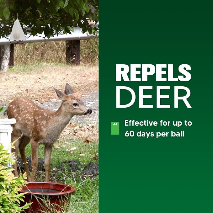 Deer Repellent Outdoor, Rabbits Repellent for Garden, Bunny Repellent, Deer Deterrent for Plants, Keeps Deer & Rabbit Away from Yard, Lasting for 2 Months, Safe for Humans & Pets-8 Pack
