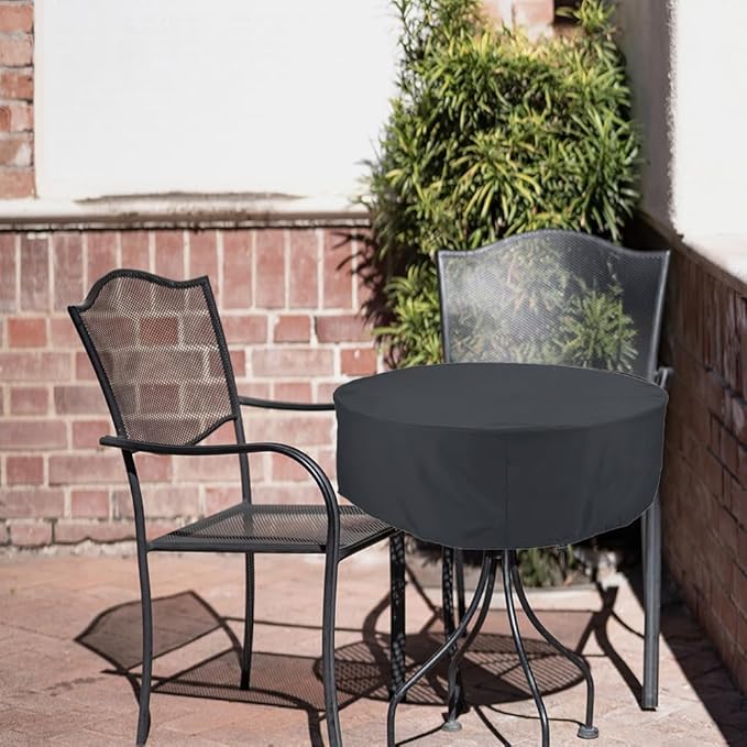 Patio Round Tabel Cover Waterproof 48 Inch 600D Oxford Outdoor Table Cover for Winter DustProof Heavy Duty