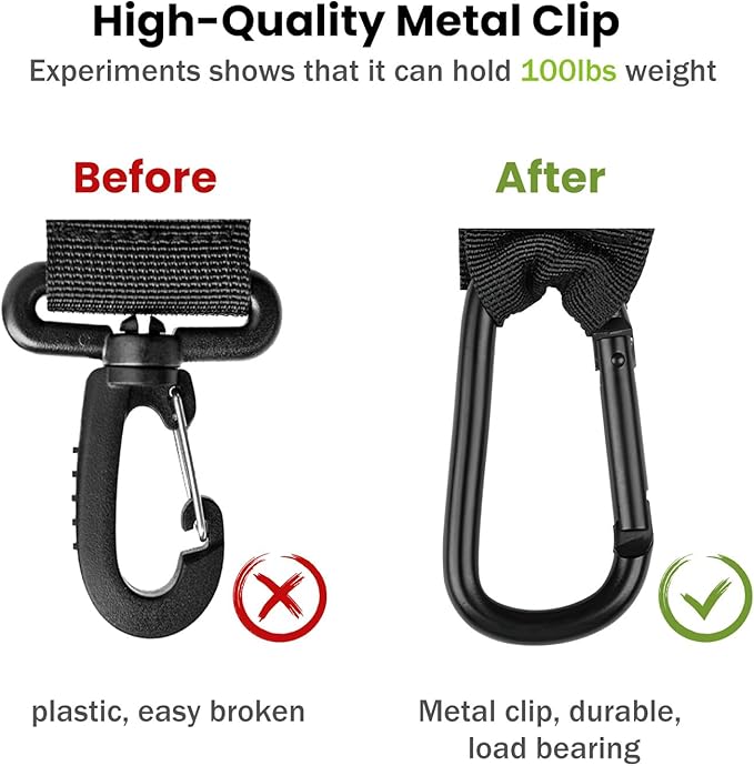 Trimmer Strap for Weed Eater Shoulder Strap Harness [Upgraded Metal-Clip], Compatible with EGO/Greenworks String Trimmer, Leaf Blower, & Shrub Trimmers