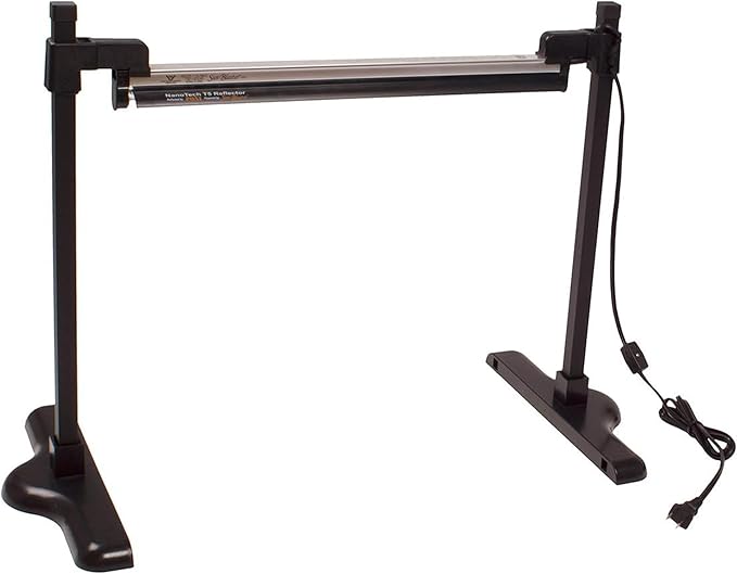 SunBlaster Universal Powder-Coated Aluminum Adjustable Lighting Stand with Heavy-Duty Plant Growing Tray, Fits All Size T5 Light Strips