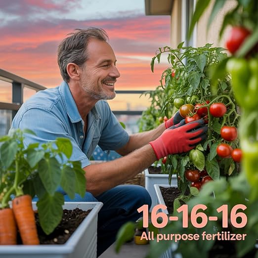 Gardenera 16-16-16 Premium All Purpose Professional Fertilizer - Lawn, Flower, Tree, Shrub & Vegetable Fertilizer (10 Quarts)