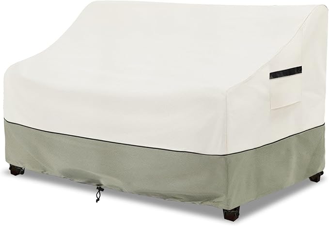 Patio 3-Seater Sofa Cover,Outdoor Couch Cover Fits up to 79W x 38D x 35H Inches,100% Waterproof Heavy Duty Patio Furniture Covers,Beige & Gray-Green