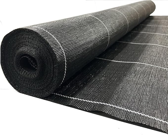 15Y Heavy-Duty Thick Weed Barrier Landscape Fabric – Polypropylene, Black, 3 ft × 32.8 ft (1 m × 10 m) – Heavyweight Weed Barrier Fabric, Weed Tarp for Garden & Lawn Weed Control