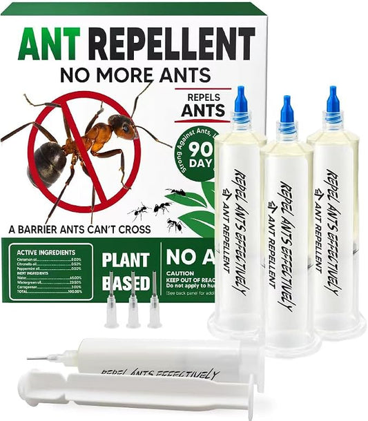 Ant Repellent Indoor Pet Safe, Ant Repellent Outdoor, Get Rid of Ant, Keeps Ants Away, Ant Deterrent for Home, Protects up to 120 sq ft, Natural Ingredients, People/Pet/Plant Friendly- 4P