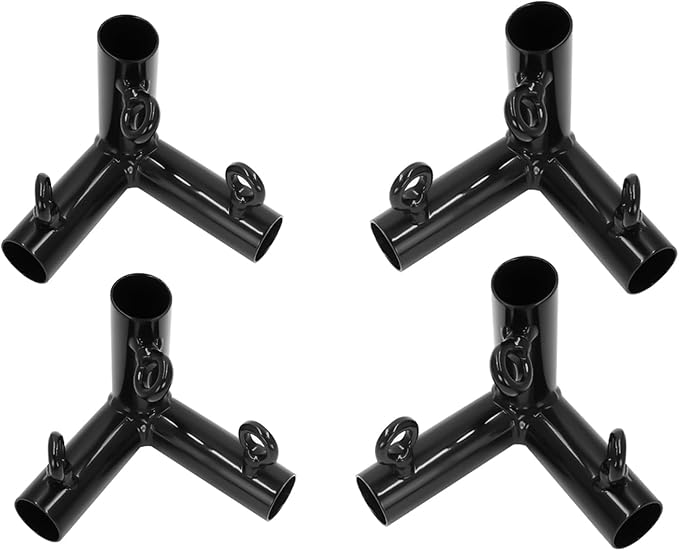 Aoneky 1'' Corner Canopy Fitting Couplers Kit - Fits 3/4" EMT - Frame Carport Connectors (4pcs 3 Way Fittings)
