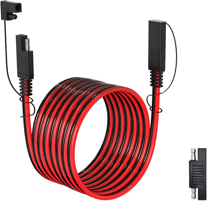 ELFCULB 14AWG 35FT SAE Extension Cable 3/6/10/20/35/50FT Quick Disconnect Wire Harness with SAE Connector for Automotive RV Battery Solar Panel