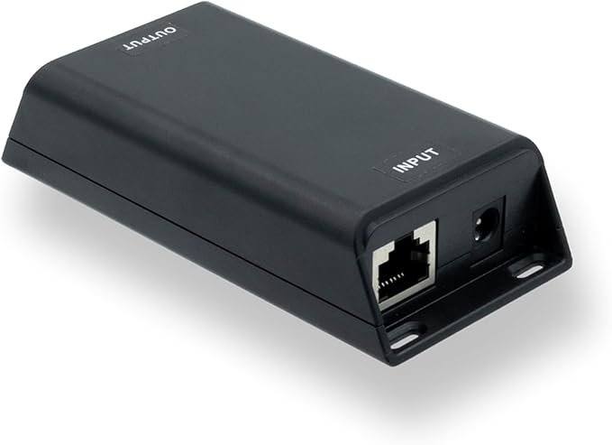PoE Texas DC-Powered PoE+ (30 watt) Gigabit Inline Injector Converts 12-60V in to 50 Volt IEEE 802.3at PoE+ Out - Variable DC PoE Injector for Solar & Battery Powered Installations, WiFi & More